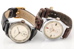 Two vintage gentleman's stainless steel wristwatches.