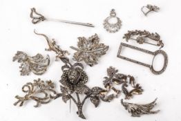 A small collection of marcasite jewellery.