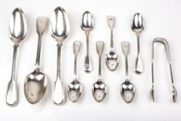 A quantity of George V and later silver fiddle and thread pattern flatware.