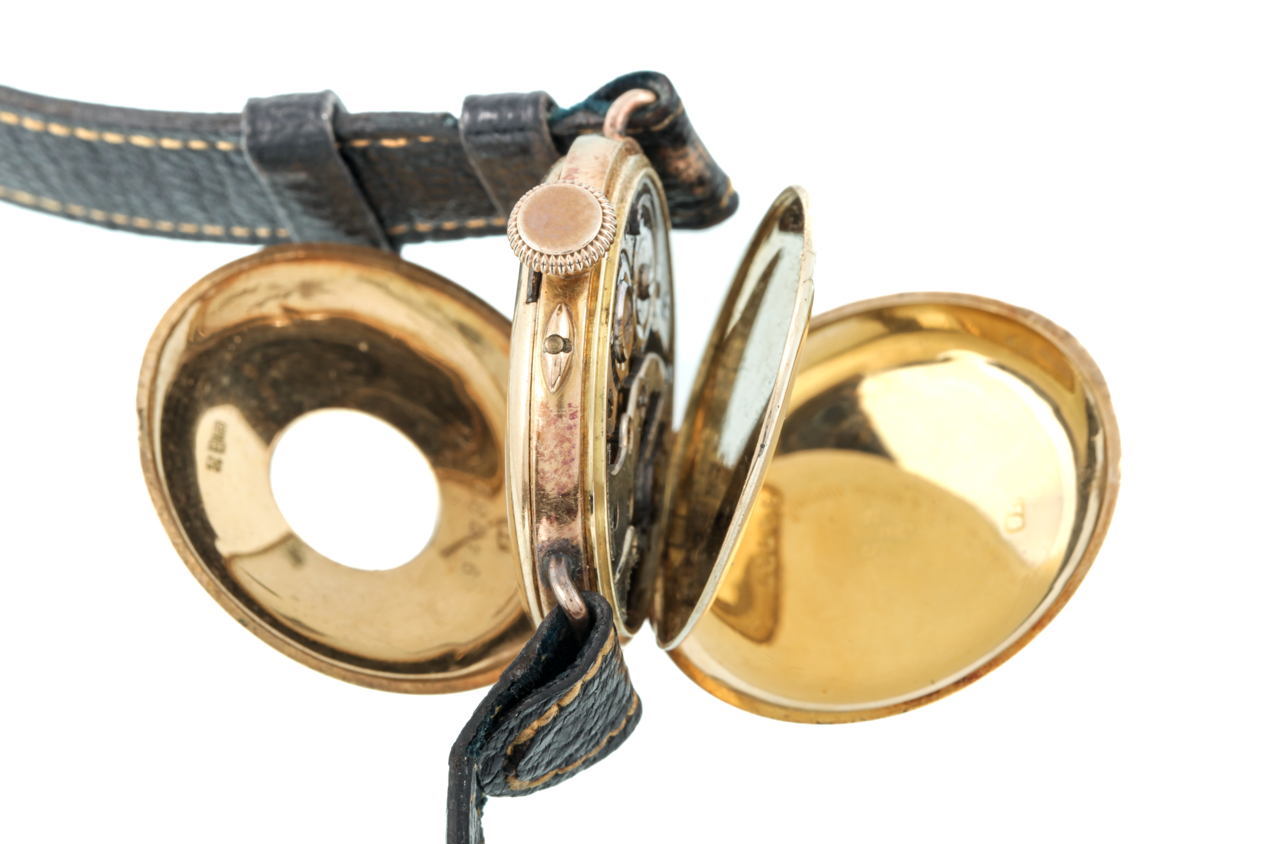 Two early 20th century 18ct gold half-hunter cased wristwatches, circa 1925. - Image 13 of 17