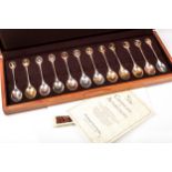 A set of twelve silver RSPB silver teaspoons.