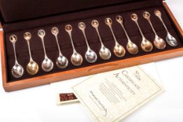 A set of twelve silver RSPB silver teaspoons.