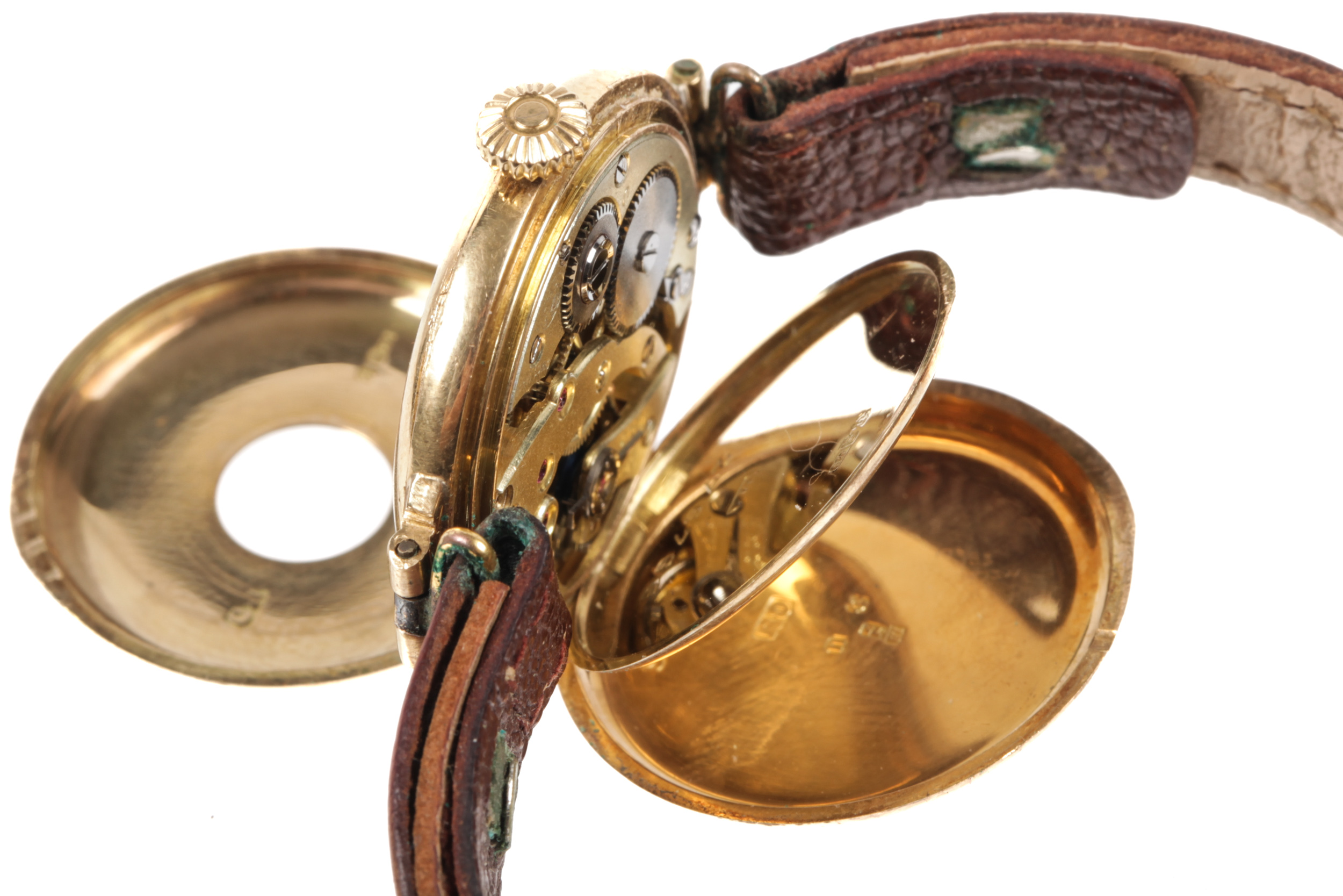A lady's 18ct gold half-hunter cased wristwatch, circa 1915. - Image 4 of 13