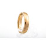 A vintage 9ct gold broad wedding band, hallmarks for Birmingham 1960, 4mm wide, size L,