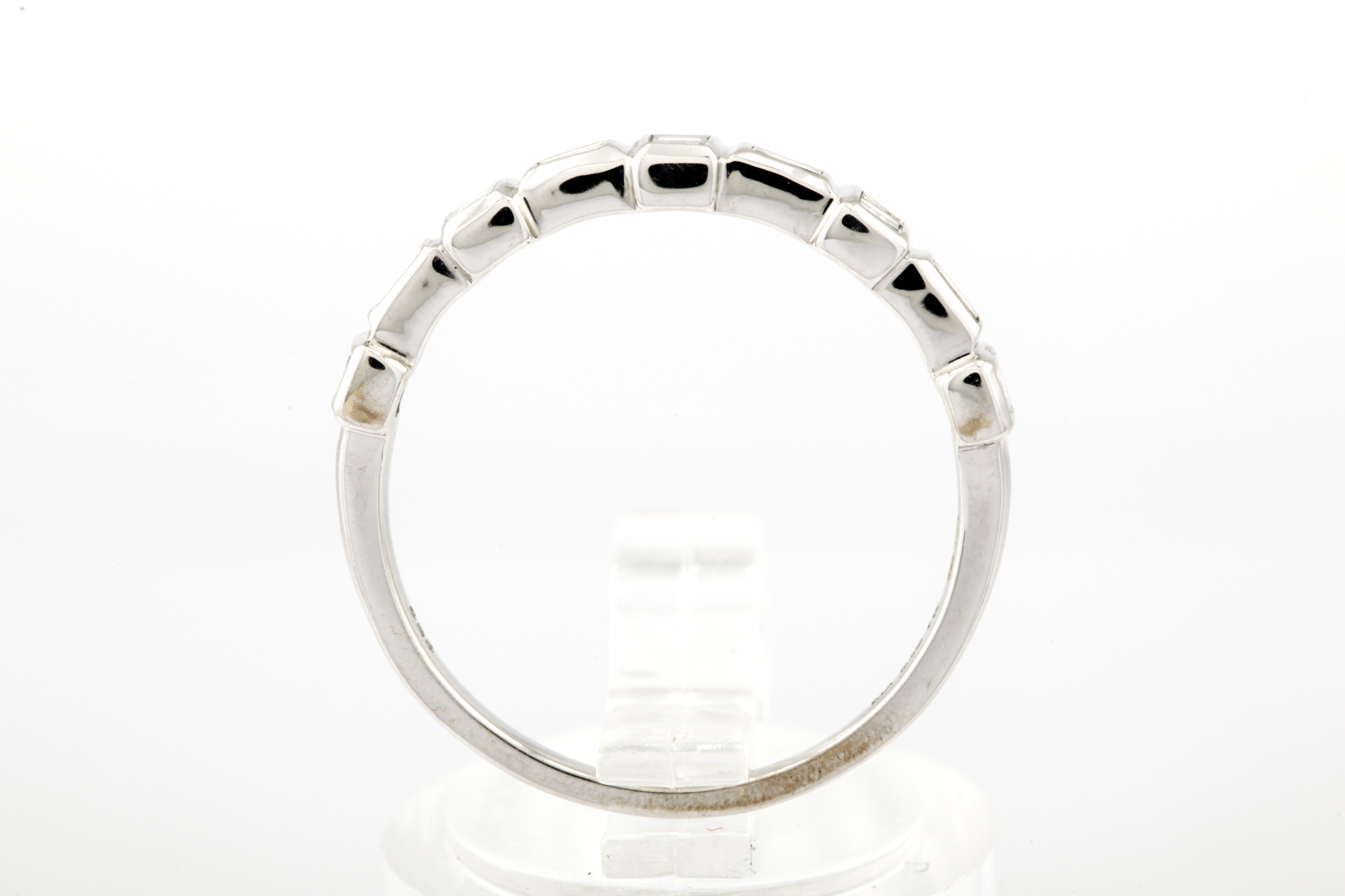 A modern 14ct white gold and diamond half-hoop ring. - Image 2 of 5