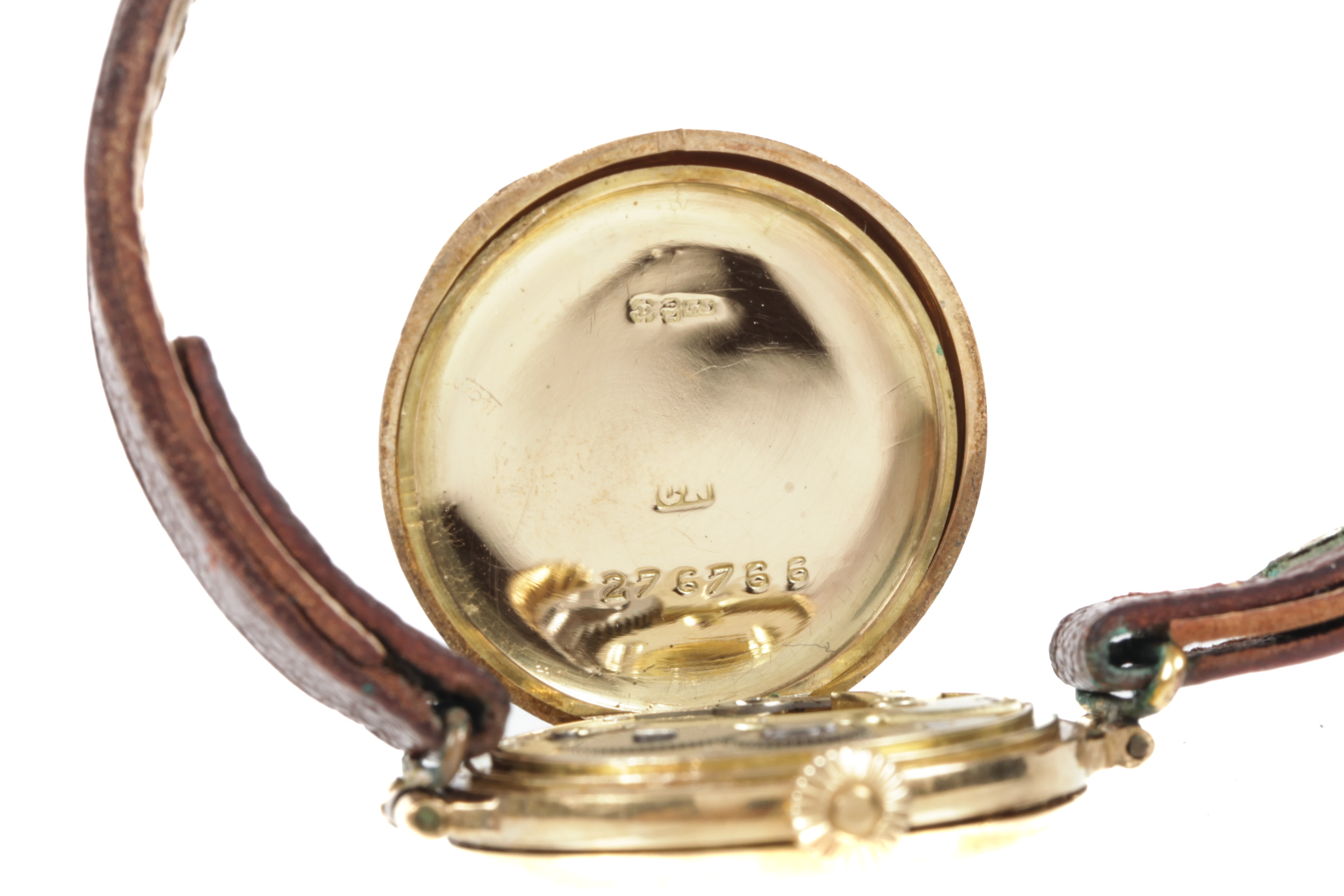 A lady's 18ct gold half-hunter cased wristwatch, circa 1915. - Image 5 of 13