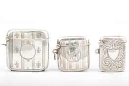 Three early 20th century silver vesta or match cases.
