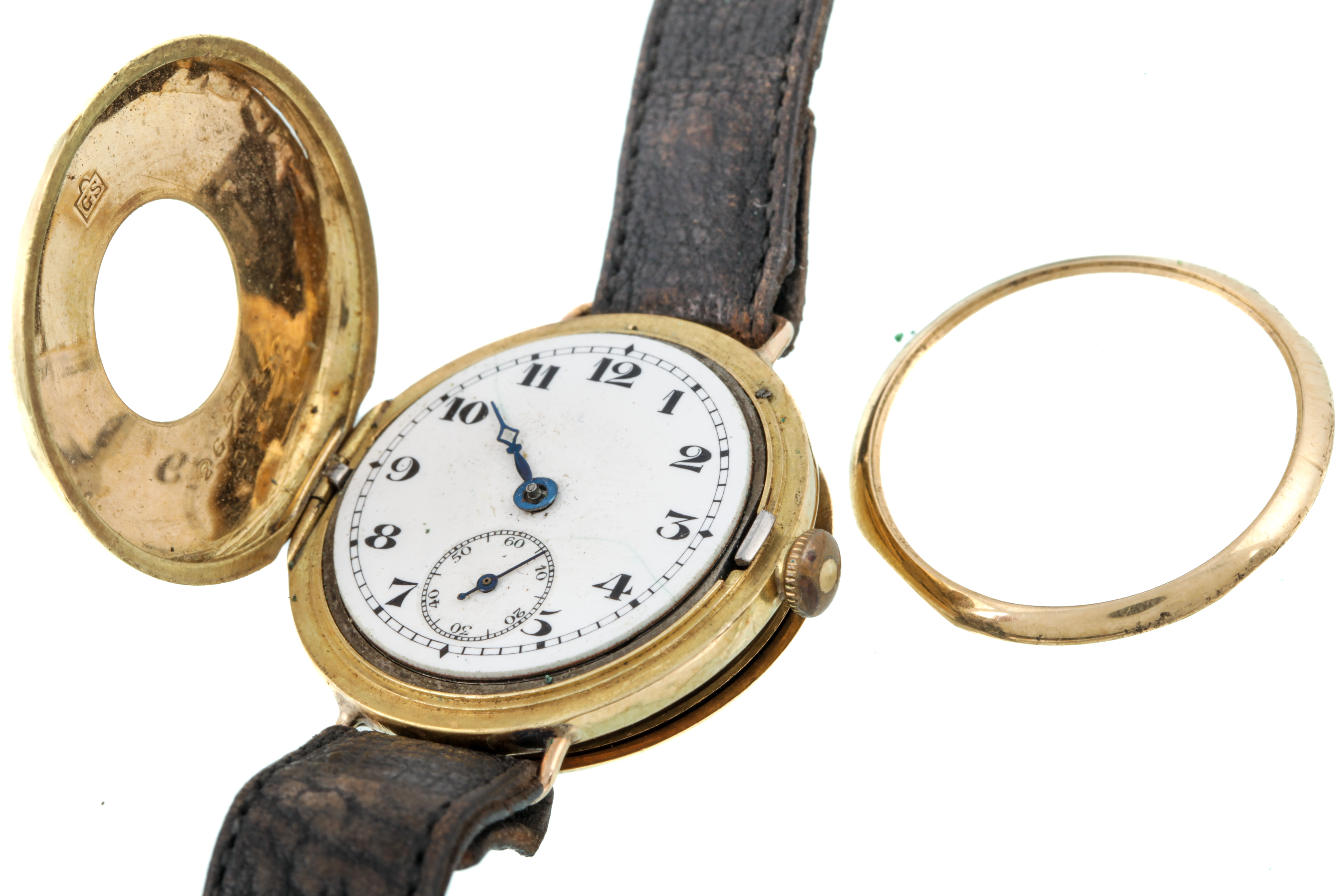 Two early 20th century 18ct gold half-hunter cased wristwatches, circa 1925. - Image 4 of 17