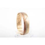 A vintage 9ct bi-colour gold broad wedding band, hallmarks for London 1984, 5.