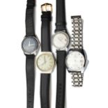 Four vintage gentleman's wristwatches.