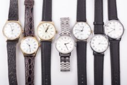 Six vintage gentleman's wrist watches and a bracelet watch.