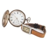 A late Victorian silver hunter cased pocket watch with a keywind lever movement;