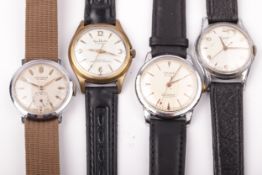 Four 1940s and 1950s gentleman's wristwatches.