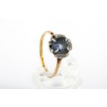 An early 20th gold, sapphire and diamond cluster ring.