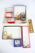 A group of assorted costume jewellery. With boxes.