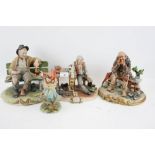 A collection of four assorted Capodimonte figures. Max.