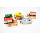 A collection of five boxed Lesney Matchbox '75' diecast models. Including 'Pannier Loco' no.