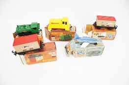 A collection of five boxed Lesney Matchbox '75' diecast models. Including 'Pannier Loco' no.