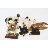 Collection of assorted Afghan hound dog figures. Including ceramic, glass and resin. Max. H25.