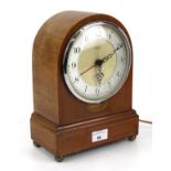 A converted mahogany cased dome top mantel clock. With an electric Smiths Sectric movement.