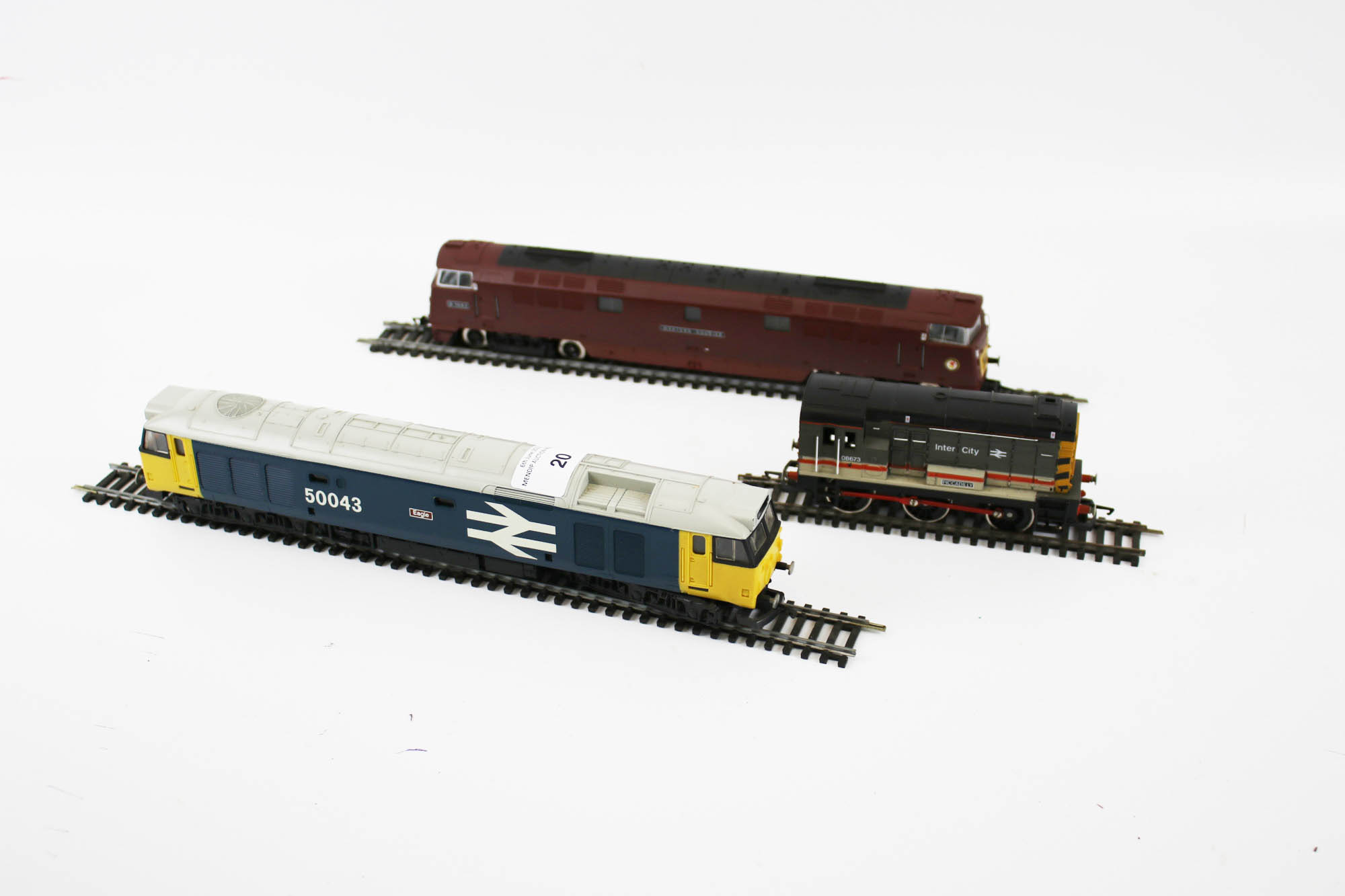 Three assorted OO gauge model railway locomotives.