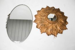 Two vintage wall mirrors.