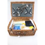 An Antler wicker picnic hamper and contents.