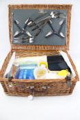 An Antler wicker picnic hamper and contents.