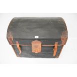 A vintage WM Insall & Son, Bristol dome top wicker travelling trunk.