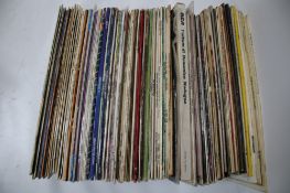 A collection of vintage vinyl LP 33 RPM records.