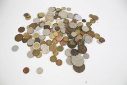 Collection of assorted lose coins. British pre decimal and world, a Roman, etc. Approx.