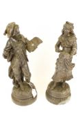 A pair of French gilt spelter figures.