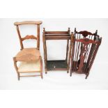 Two Victorian and later stick stands and a prayer chair.