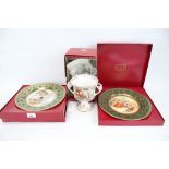 Caverswall limited edition Christmas plates and a goblet collection. Including 1978 goblet no.