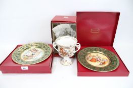 Caverswall limited edition Christmas plates and a goblet collection. Including 1978 goblet no.