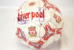 A signed Liverpool football club ball from the 1990s.