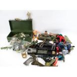 A collection of Action Man accessories. Including uniforms, a figure AF, equipment, etc.