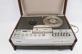 A vintage Phillips Stereo 4 Track reel to reel recorder.