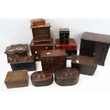 A collection of assorted 19th century and later boxes and tea caddies.
