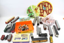 A vintage collection of assorted OO gauge model railway items.