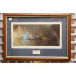 A framed and Spitfire print by Brian A F Dark Condition Report: Overall the print