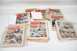 A collection of vintage comics.