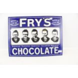 A reproduction enamel 'Frys Chocolate' sign.