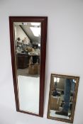 Two contemporary gilt framed mirrors. Max.