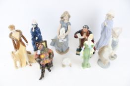 A collection of nine assorted 20th century porcelain figures.