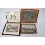 A group of four assorted sporting prints. Including horse riding, fencing, etc.