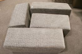 Four designer Orior furniture rectangular upholstered sofa parts.