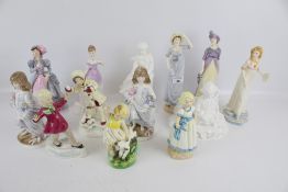 A collection of thirteen assorted china figurines.