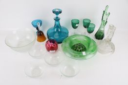 A collection of assorted 20th century coloured glass.