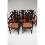 A set of eight contemporary Regency style open armchairs.